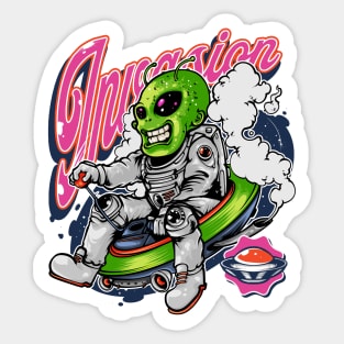 Alien Invasion Sticker